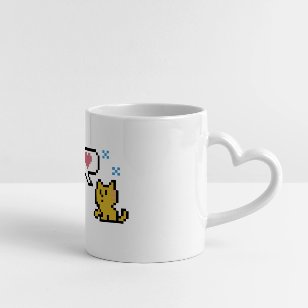 8-Bit Dog & Cat Mug with Heart Handle