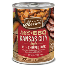 Load image into Gallery viewer, Merrick Wet Dog Food Slow-Cooked BBQ Kansas City Style with Chopped Pork Grain Free Canned Dog Food