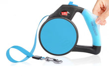 Load image into Gallery viewer, Wigzi Gel Handle Reflective Tape Blue Retractable Dog Leash