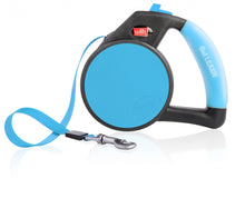 Load image into Gallery viewer, Wigzi Gel Handle Reflective Tape Blue Retractable Dog Leash