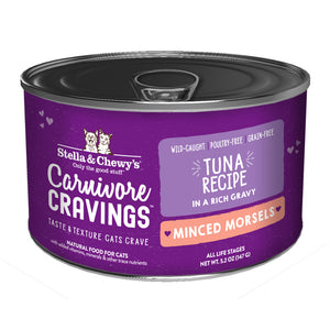 Stella & Chewys Carnivore Cravings Minced Morsels Wild Caught Tuna Recipe Cans