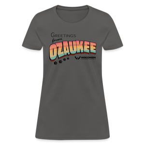 WHS "Greetings from Ozaukee" Contoured T-Shirt - charcoal
