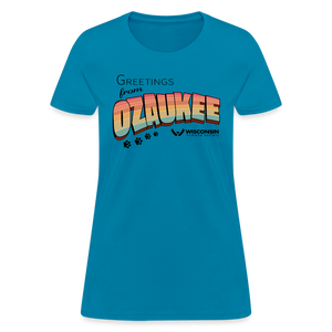 WHS "Greetings from Ozaukee" Contoured T-Shirt - turquoise