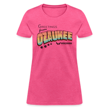 Load image into Gallery viewer, WHS &quot;Greetings from Ozaukee&quot; Contoured T-Shirt - heather pink