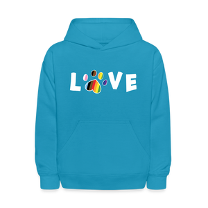 Pride Love Kids' Hoodie - turquoise