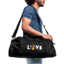 Load image into Gallery viewer, Pride Love Recycled Duffel Bag - black