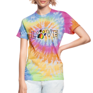 Pride Love Unisex Tie Dye T-Shirt - rainbow