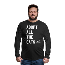 Load image into Gallery viewer, Adopt All the Cats Classic Premium Long Sleeve T-Shirt - black