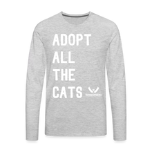 Load image into Gallery viewer, Adopt All the Cats Classic Premium Long Sleeve T-Shirt - heather gray