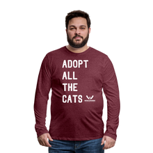 Load image into Gallery viewer, Adopt All the Cats Classic Premium Long Sleeve T-Shirt - heather burgundy