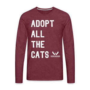Adopt All the Cats Classic Premium Long Sleeve T-Shirt - heather burgundy