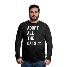 Load image into Gallery viewer, Adopt All the Cats Classic Premium Long Sleeve T-Shirt - charcoal grey