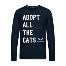 Load image into Gallery viewer, Adopt All the Cats Classic Premium Long Sleeve T-Shirt - deep navy