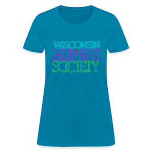 WHS 1987 Neon Logo Contoured T-Shirt - turquoise