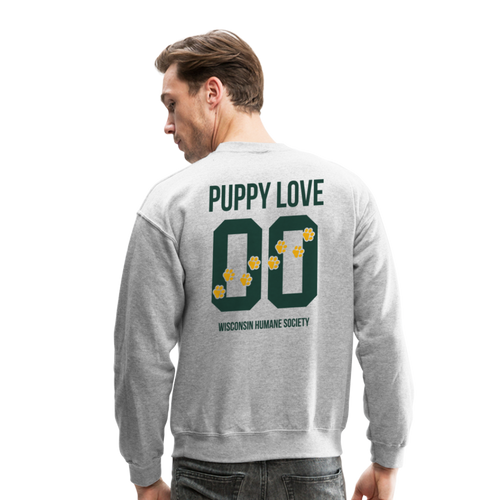Puppy Love Crewneck Sweatshirt (Light Colors) - heather gray
