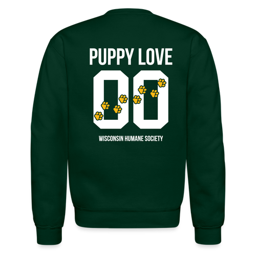 Puppy Love Crewneck Sweatshirt (Dark Colors) - forest green