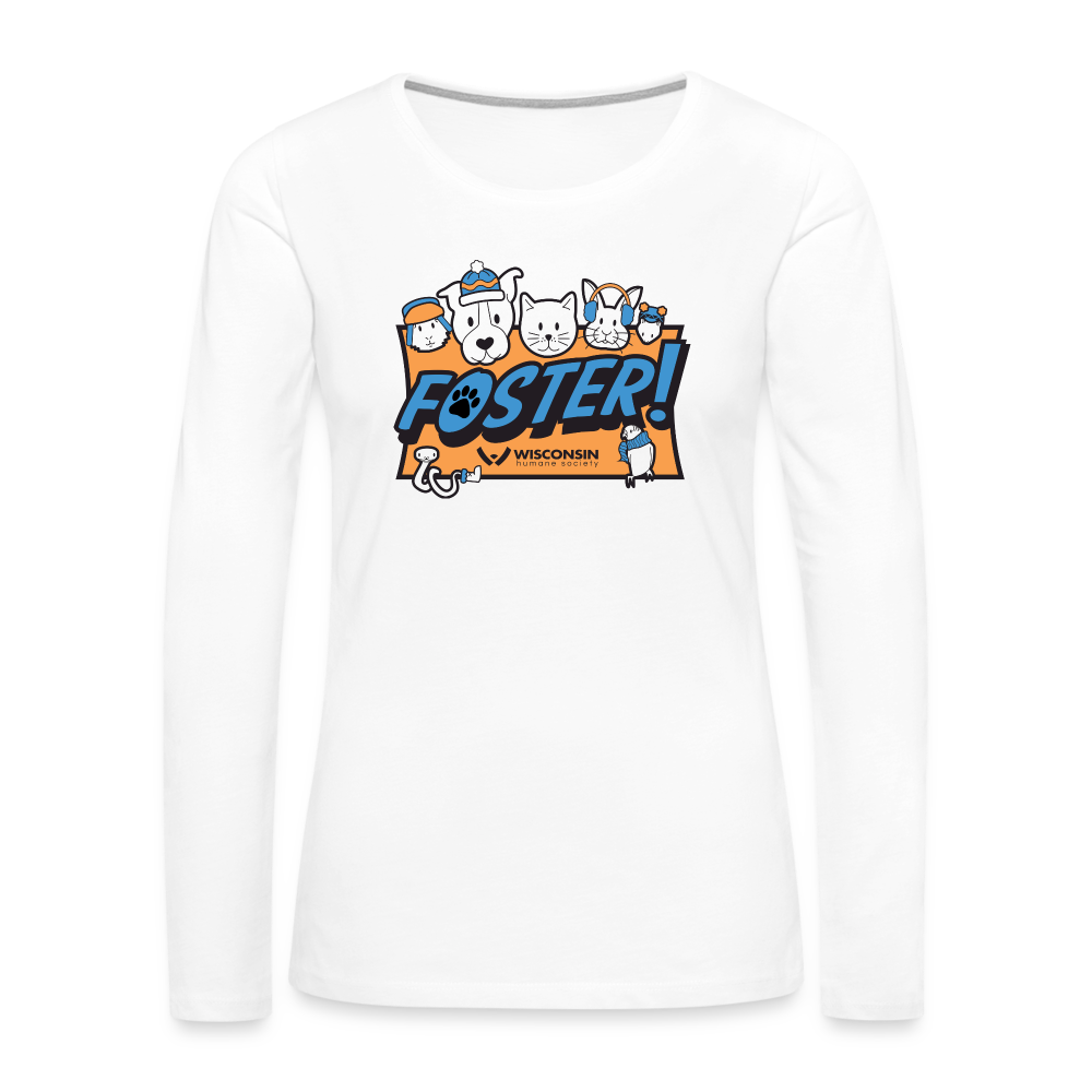 Foster Winter Logo Contoured Premium Long Sleeve T-Shirt - white