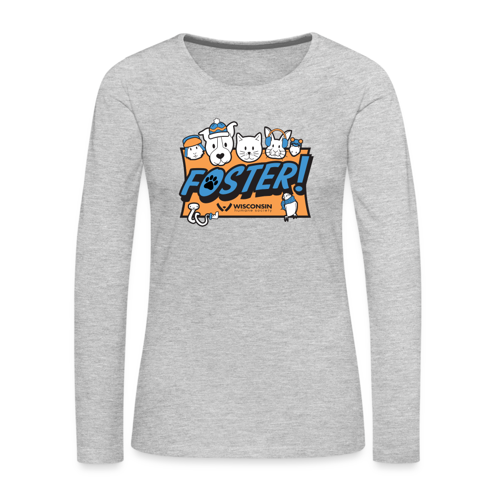 Foster Winter Logo Contoured Premium Long Sleeve T-Shirt - heather gray
