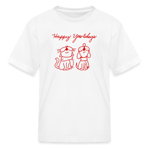 Happy Yowlidays Kids' T-Shirt - white