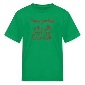 Happy Yowlidays Kids' T-Shirt - kelly green