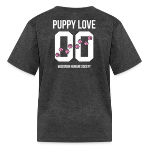Pink Puppy Love Kids' T-Shirt - heather black