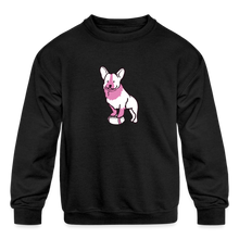 Load image into Gallery viewer, Pink Puppy Love Kids&#39; Crewneck Sweatshirt - black