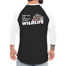 Load image into Gallery viewer, WHS Wildlife Baseball T-Shirt - black/white