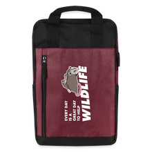 Load image into Gallery viewer, WHS Wildlife Laptop Backpack - heather burgundy/black