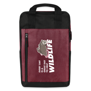 WHS Wildlife Laptop Backpack - heather burgundy/black