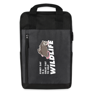 WHS Wildlife Laptop Backpack - heather dark gray/black