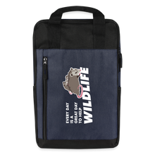 Load image into Gallery viewer, WHS Wildlife Laptop Backpack - heather navy/black