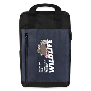 WHS Wildlife Laptop Backpack - heather navy/black