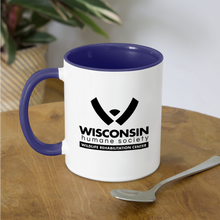Load image into Gallery viewer, WHS Wildlife Contrast Coffee Mug - white/cobalt blue