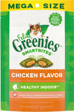 Load image into Gallery viewer, Greenies Feline SmartBites Healthy Indoor Natural Chicken Flavor Soft &amp; Crunchy Adult Cat Treats