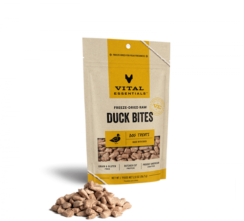 Vital Essentials Freeze Dried Duck Bites Dog Treats