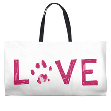Load image into Gallery viewer, Love Pawprint Weekender Totes