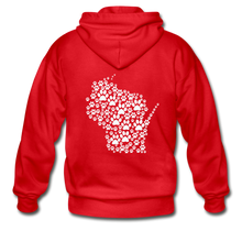 Load image into Gallery viewer, Paws Across Wisconsin Heavy Blend Adult Zip Hoodie - red