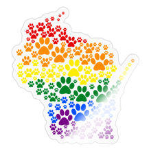 Load image into Gallery viewer, Pride Paws Sticker - transparent glossy
