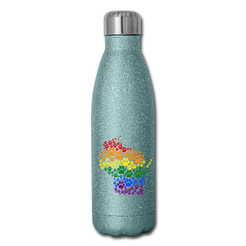 Stainless Steel Water Bottle Sparkly Blue And Purple