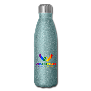 WHS Pride Insulated Stainless Steel Water Bottle - turquoise glitter
