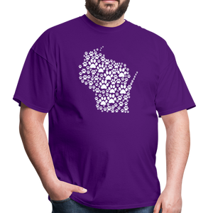 Paws Across Wisconsin Classic T-Shirt - purple