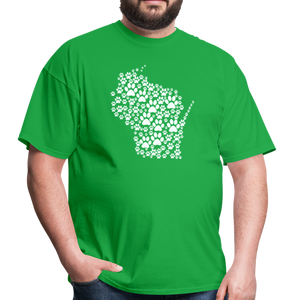 Paws Across Wisconsin Classic T-Shirt - bright green