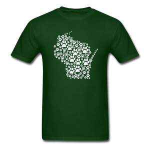 Paws Across Wisconsin Classic T-Shirt - forest green