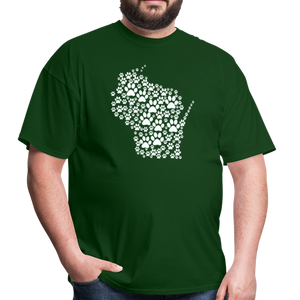 Paws Across Wisconsin Classic T-Shirt - forest green