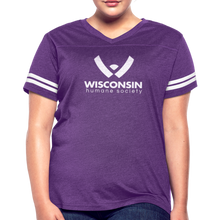 Load image into Gallery viewer, WHS Logo Contoured Vintage Sport T-Shirt - vintage purple/white