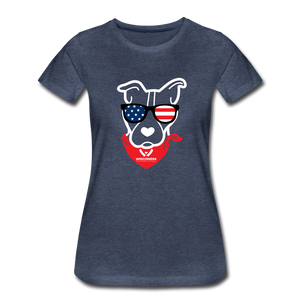 USA Dog Contoured Premium T-Shirt - heather blue