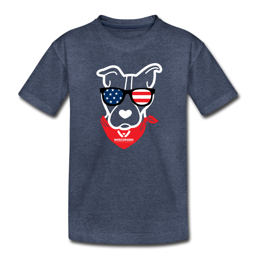 USA Dog Kids' Premium T-Shirt - heather blue