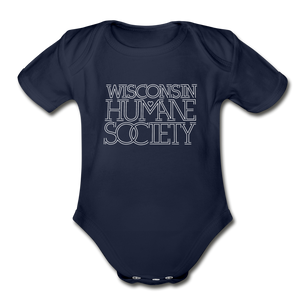 WHS 1987 Logo Organic Short Sleeve Baby Bodysuit - dark navy