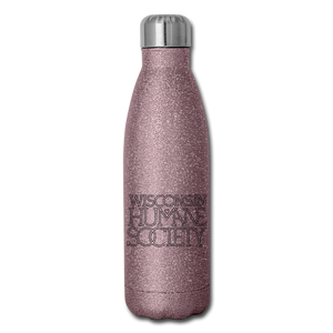 WHS 1987 Logo Insulated Stainless Steel Water Bottle - pink glitter