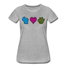Load image into Gallery viewer, WI Loves Pets Contoured Premium T-Shirt - heather gray